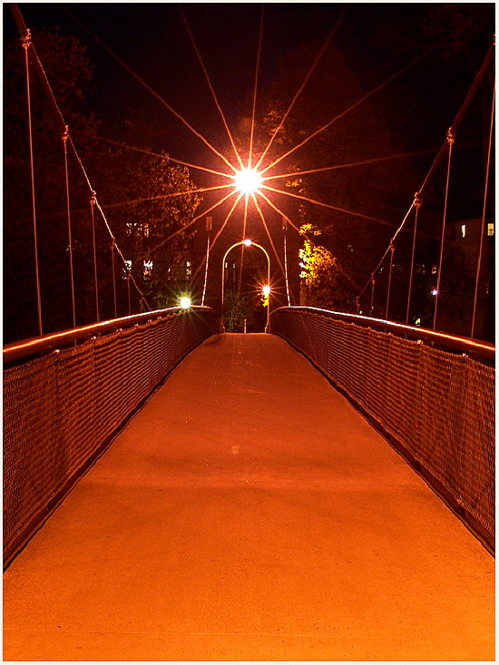 Drahtbrcke ber die Fulda in Kassel