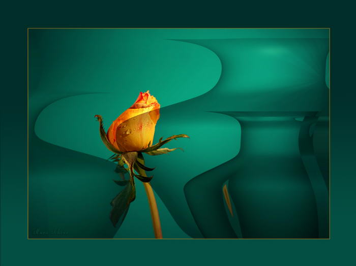 Yellow rose meets glass art